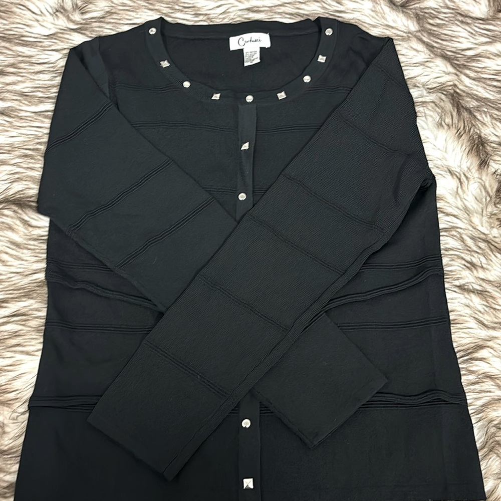 Women’s Corducci black sweater size M. Like new condition.